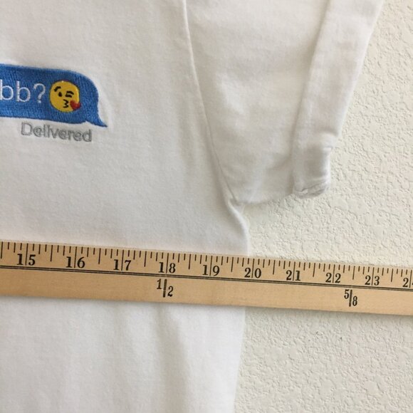 Keur Paris T-Shirt Size Small Text Messages Embroidered  T'es ou bb? "Delivered" - Picture 6 of 10